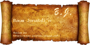 Baum Jonatán névjegykártya